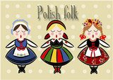 Barevný folklórní motiv panenek