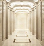 Harmonie světla a architektury v chodbě