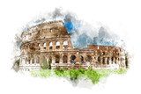 Panoramatický pohled na Koloseum