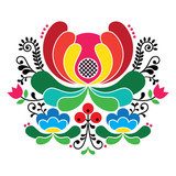 Symetrický folklórní ornament ve svěžích barvách