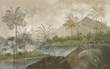 Tropická harmonie mlhavé krajiny