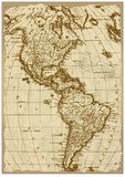 Vintage mapa Ameriky s pergamenovým efektem