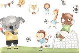 Zvířecí sportovní motiv s fotbalem