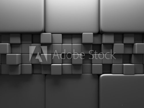 Abstraktní 3D černobílé kostky