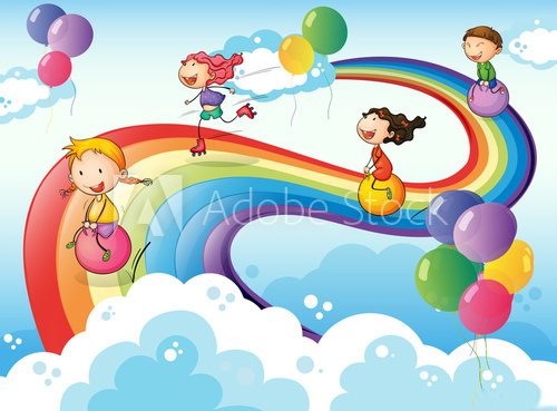 Barevná cesta dětství na obzoru