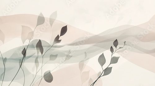 Fluidní harmonie přírody v minimalistickém stylu