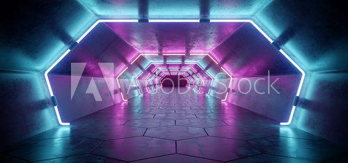 Futuristický neonový tunel