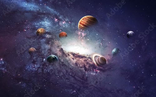 Galaxie a planety v kosmické hloubce