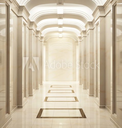 Harmonie světla a architektury v chodbě