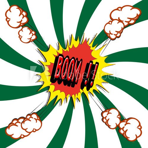 Retro komiksový výbuch s efektem boom
