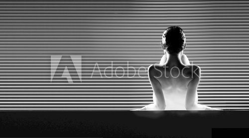 Silhouette ženské elegance v kontrastu světla