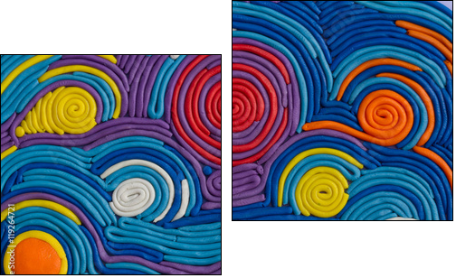 plasticine pictures - Two-piece canvas, Diptych