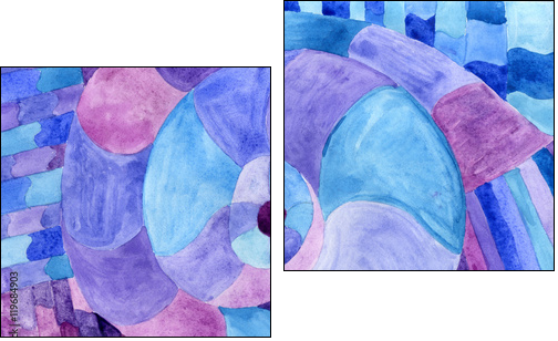 Watercolor Nautilus Picasso in blue. Sea theme watercolor. Sea Picasso. - Two-piece canvas, Diptych