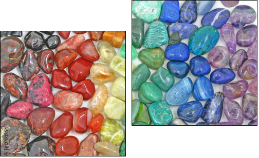 Crystal tumbled chakra stones - Two-piece canvas, Diptych
