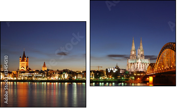 KÃ¶ln bei Sonnenuntergang - Two-piece canvas, Diptych