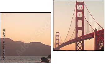 Golden Gate Bridge of San Francisco - Two-piece canvas, Diptych