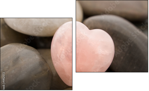 rose quartz heart - Two-piece canvas, Diptych
