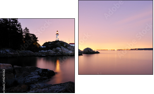 Point Atkinson Lighthouse in West Vancouver, Long Exposure - Two-piece canvas, Diptych