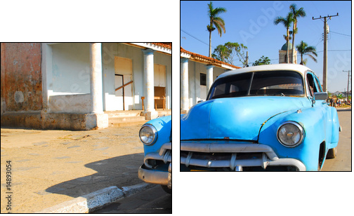 oldtimer car in cuba - Two-piece canvas, Diptych