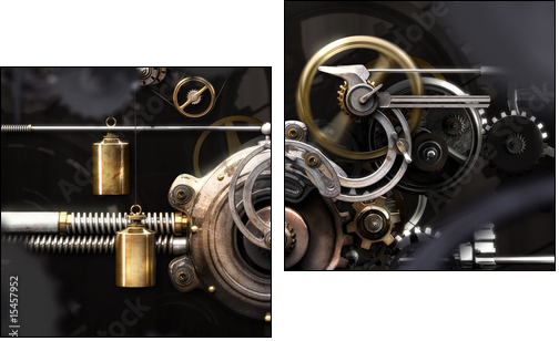 rouages carenage - Two-piece canvas, Diptych