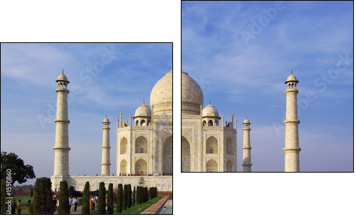 taj mahal in evening light - Two-piece canvas, Diptych