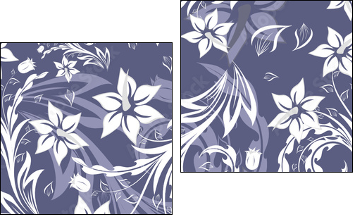 seamless floral background - Two-piece canvas, Diptych