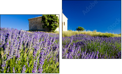 chapel, Plateau de Valensole, Provence, France - Two-piece canvas, Diptych