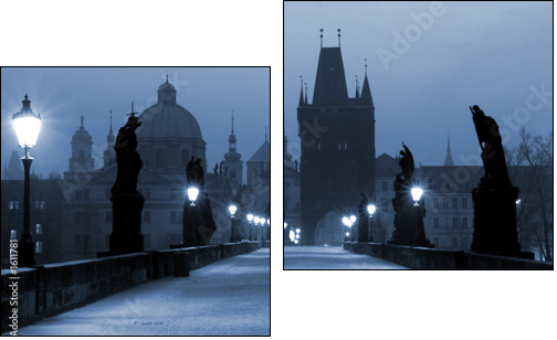 charles bridge, (blue) prague - Two-piece canvas, Diptych