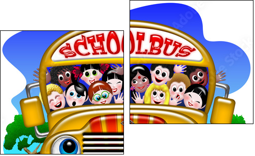 Scuola Bus-School Bus-Autobus Ã©cole - 3 - Two-piece canvas, Diptych