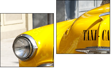 Vintage Yellow Cab - Two-piece canvas, Diptych