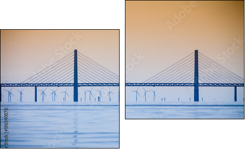 the oresund bridge between denmark and sweden - Two-piece canvas, Diptych