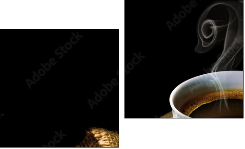 Coffee isolated on black - Two-piece canvas, Diptych
