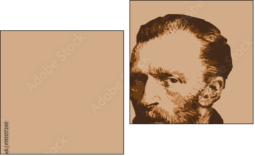Van Gogh - peintre - portrait - personnage célèbre - Vincent Van Gogh - artiste peintre - - Two-piece canvas, Diptych