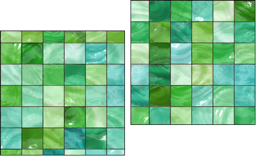 Shiny seamless green tiles texture - Two-piece canvas, Diptych