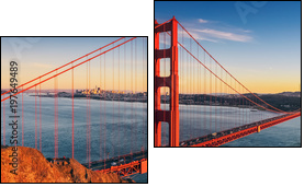 Golden Gate bridge, San Francisco California - Two-piece canvas, Diptych
