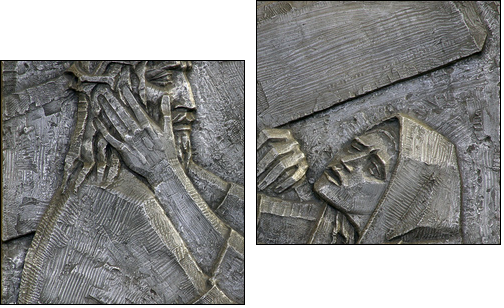 4th Station of the Cross - Jesus meets His Mother - Two-piece canvas, Diptych