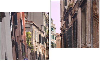 Small Side Canal Reflection Venice Italy - Two-piece canvas, Diptych