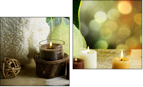 Spa and body care treatment.Blurred Background - Two-piece canvas, Diptych