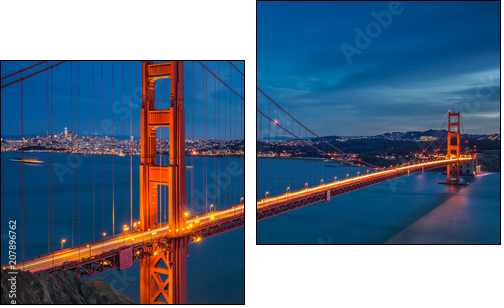 Golden gate bridge - Two-piece canvas, Diptych