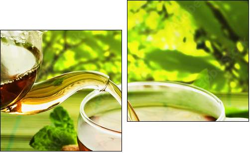 Pouring Healthy Tea - Two-piece canvas, Diptych