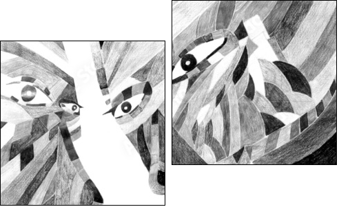 Cube people - Two-piece canvas, Diptych