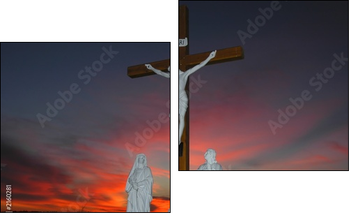 jesus on the cross - Two-piece canvas, Diptych