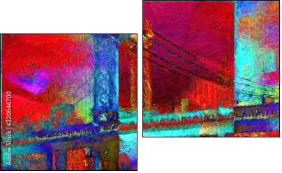 Manhattan bridge - Two-piece canvas, Diptych