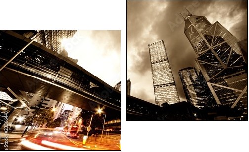 Fast moving cars at night - Two-piece canvas, Diptych