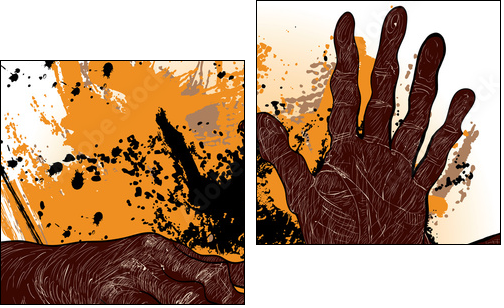 african drummer - Two-piece canvas, Diptych