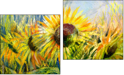 Sunflowers - Two-piece canvas, Diptych