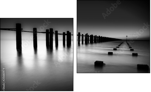 Border of Thames and North Sea in Shoeburyness - Two-piece canvas, Diptych