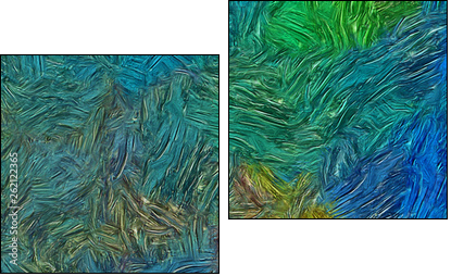 Abstract texture background. Digital painting in Vincent Van Gogh style artwork. Hand drawn artistic pattern. Modern art. Good for printed pictures, postcards, posters or wallpapers and textile print. - Two-piece canvas, Diptych