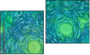 Abstract texture background. Digital painting in Vincent Van Gogh style artwork. Hand drawn artistic pattern. Modern art. Good for printed pictures, postcards, posters or wallpapers and textile print. - Two-piece canvas, Diptych