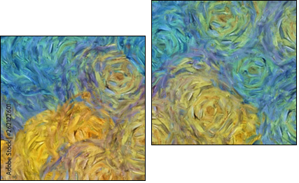 Abstract texture background. Digital painting in Vincent Van Gogh style artwork. Hand drawn artistic pattern. Modern art. Good for printed pictures, postcards, posters or wallpapers and textile print. - Two-piece canvas, Diptych